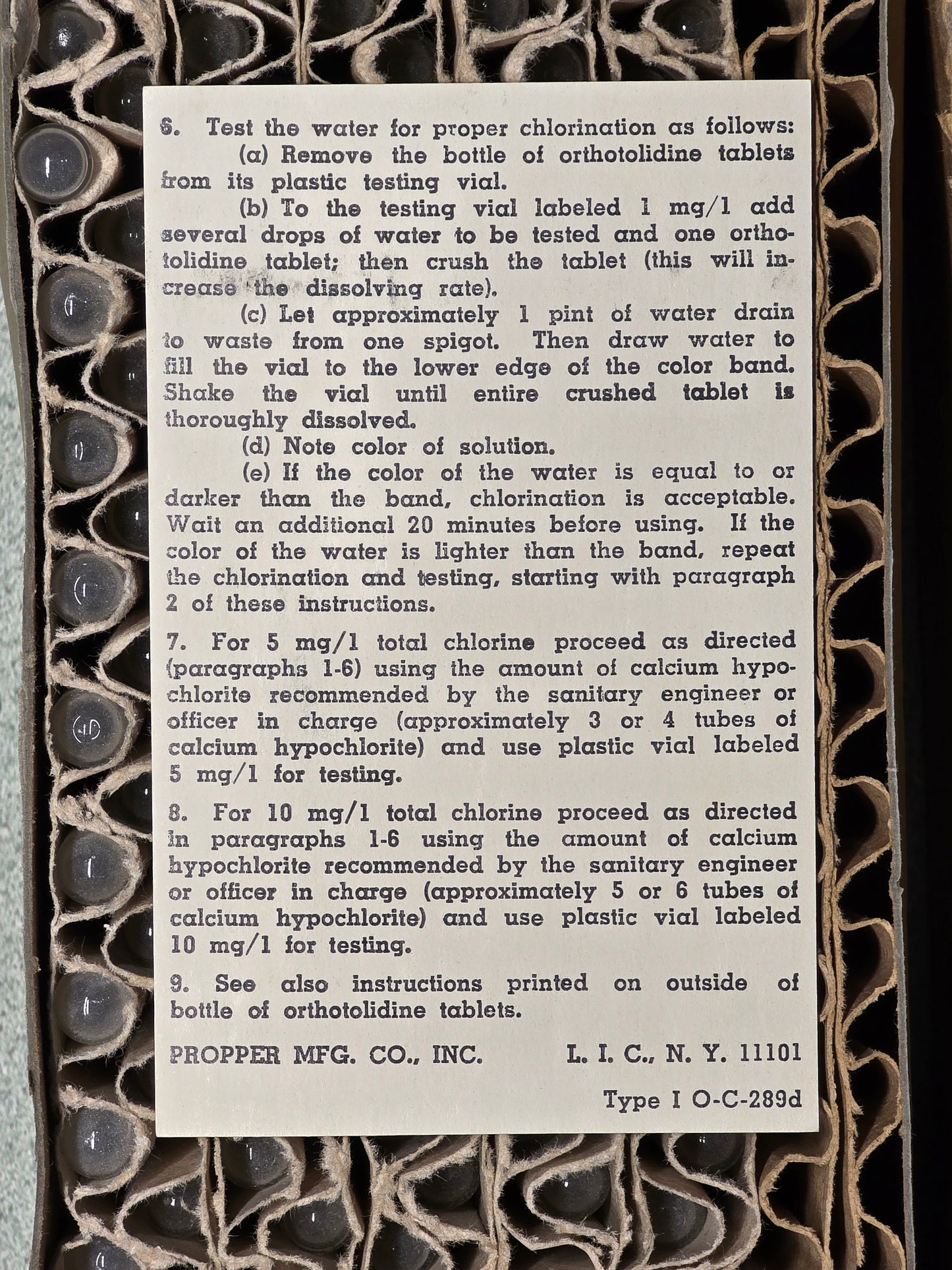 US Surplus Chlorination/Purification Kit Vietnam War