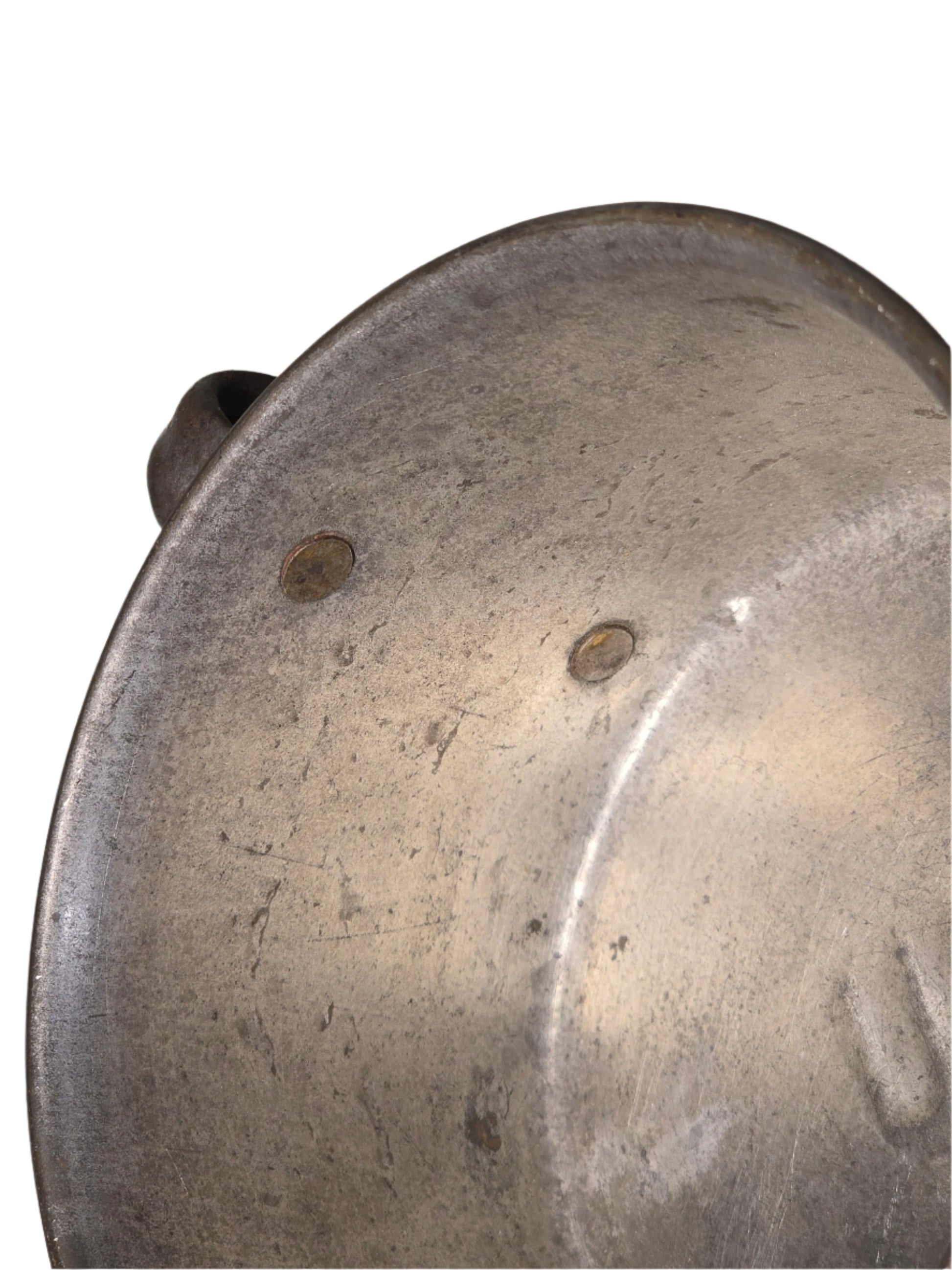 Spanish American war, U.S. tin mug, Metal cup on a gray surface