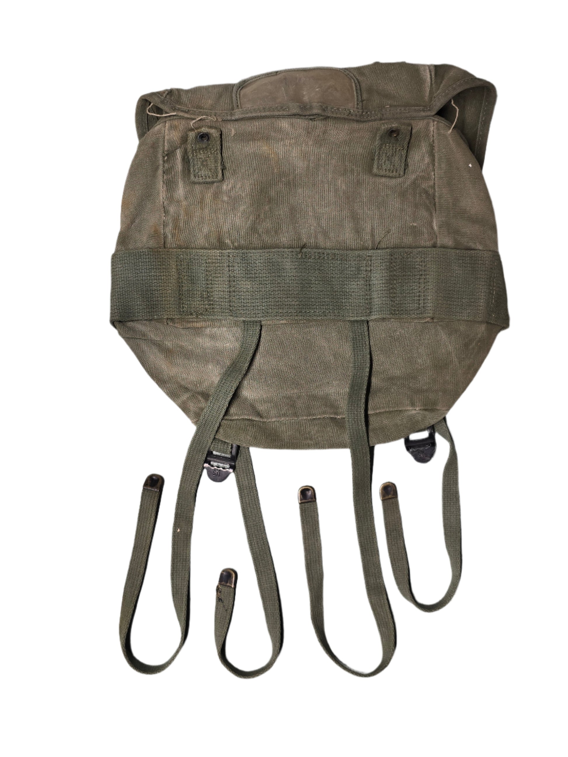U.S. M-1961 Vietnam War "Field Pack Canvas" Bags Vintage military backpack on a gray background