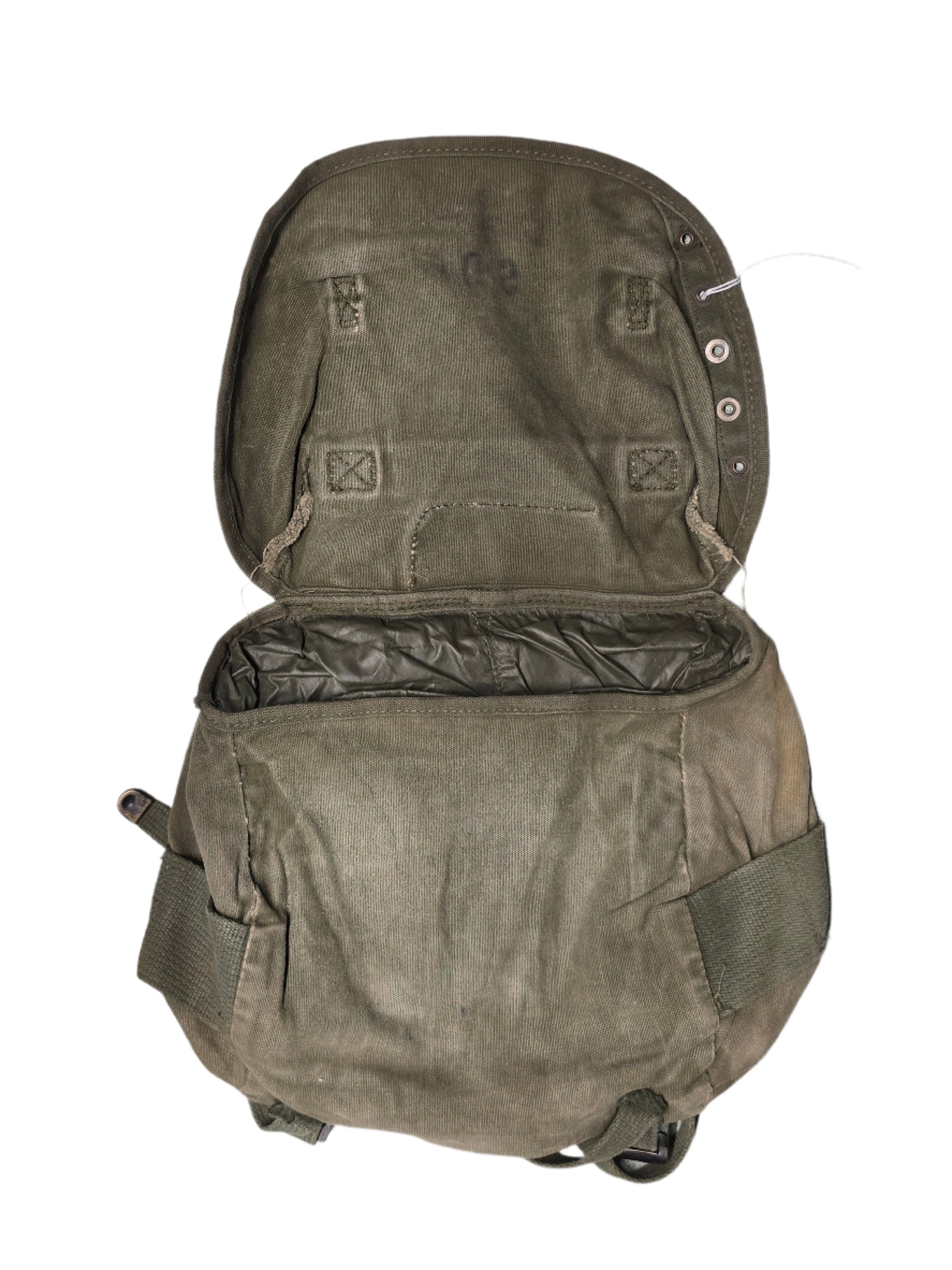 U.S. M-1961 Vietnam War "Field Pack Canvas" Bags Vintage military backpack on a gray background