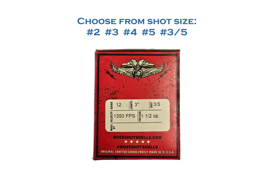 Boss Bismuth Unmuzzled Legacy 12ga Shot shells 1 ½ ounce load 3" Shell