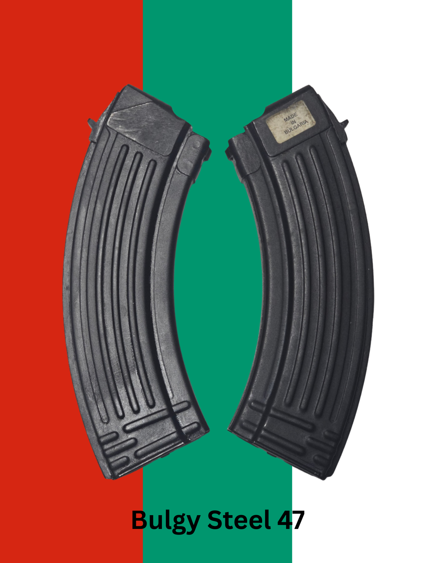 Bulgarian Ak47 Steel 30rn magazine, with Sticker