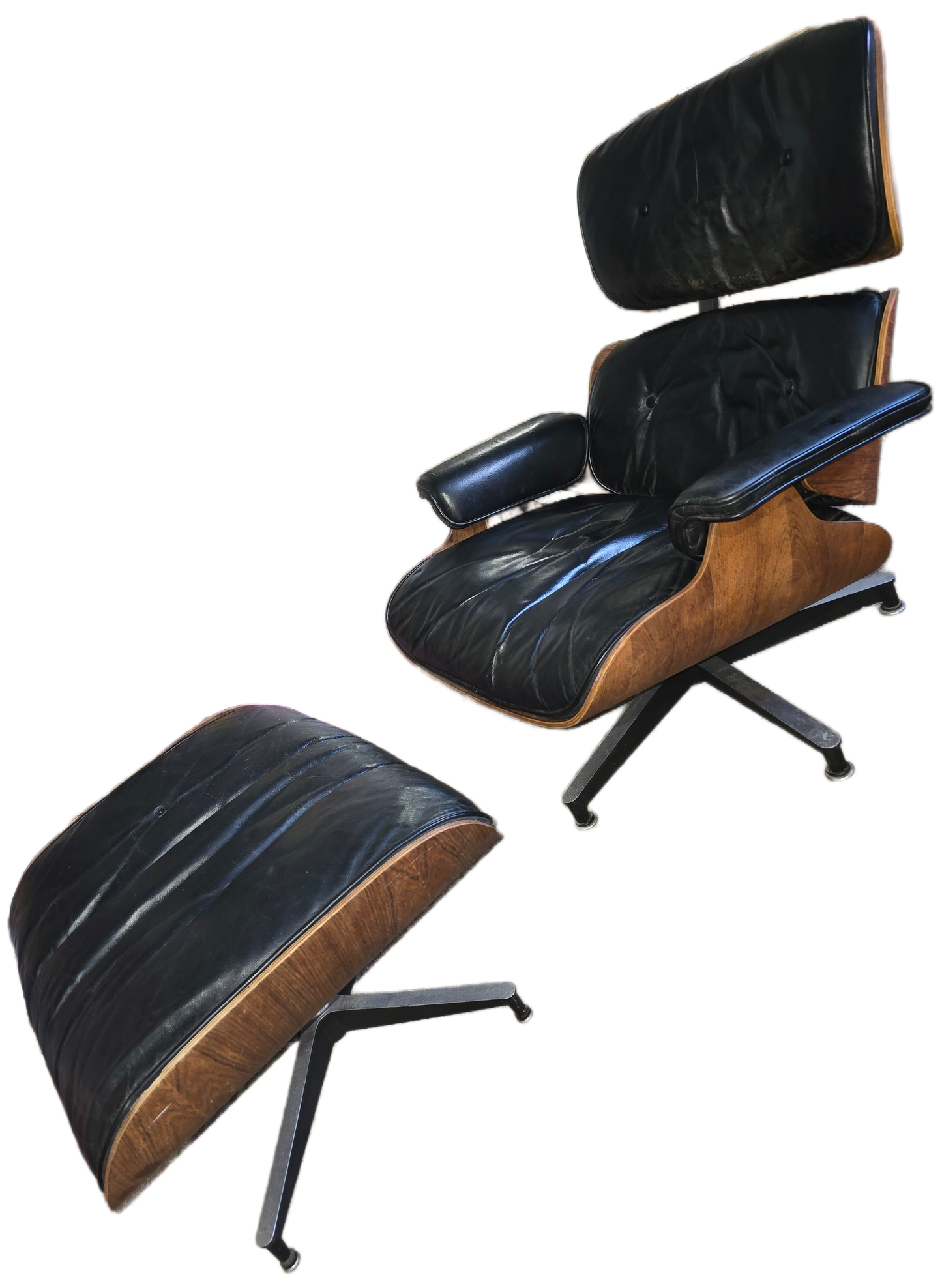 Heman Miller Charles Eames Lounge Chair, Original 2nd gen "White Medallion", - Brazilian Rosewood