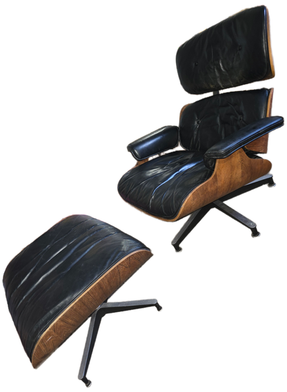 Heman Miller Charles Eames Lounge Chair, Original 2nd gen "White Medallion", - Brazilian Rosewood