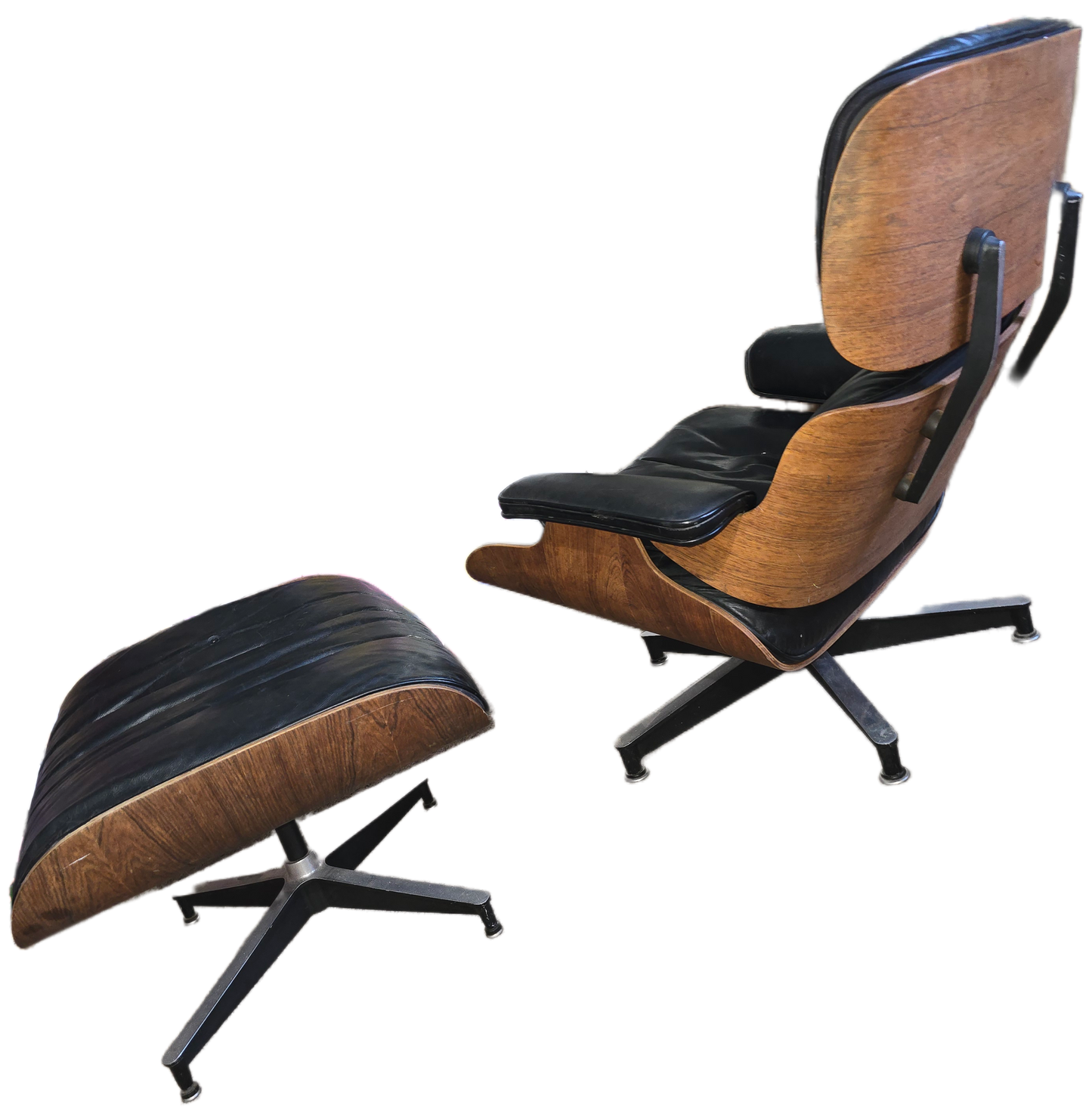 Heman Miller Charles Eames Lounge Chair, Original 2nd gen "White Medallion", - Brazilian Rosewood