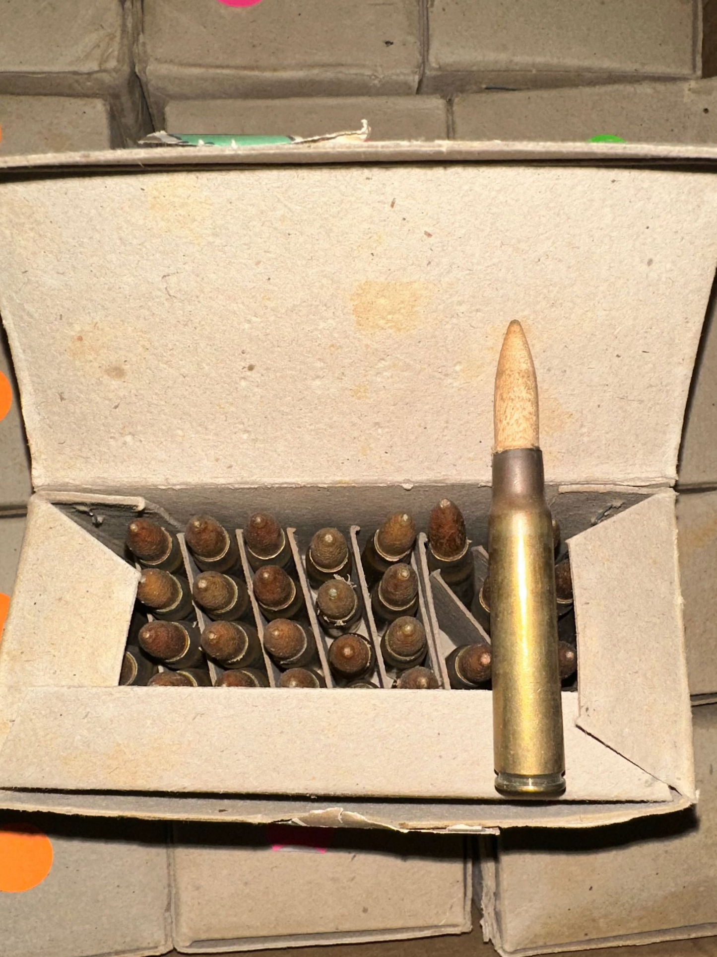 8mm Egyptian Wood Training Ammo 1958, 50rnds