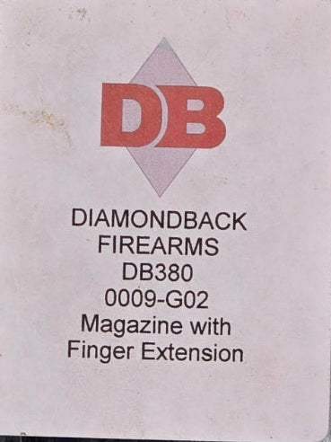 Diamondback Magazine DB380 6rd Black with Finger Extension